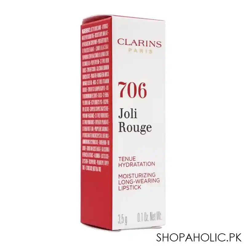 clarins paris joli rouge moisturizing long wearing lipstick, 706 fig image2