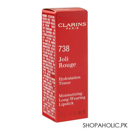 Clarins Paris Joli Rouge Moisturizing Long-Wearing Lipstick, 738 Royal Plum - Image 5