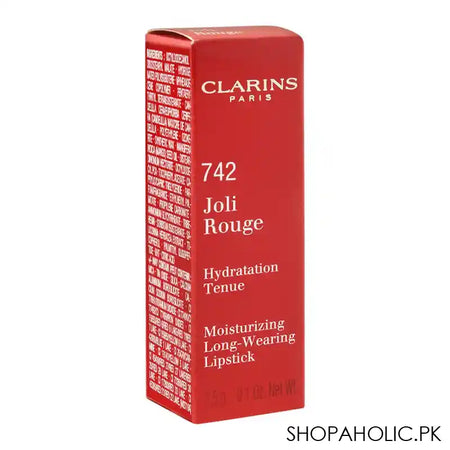 Clarins Paris Joli Rouge Moisturizing Long-Wearing Lipstick, 742 Joli Rouge - Image 4