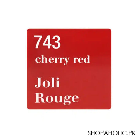Clarins Paris Joli Rouge Moisturizing Long-Wearing Lipstick, 743 Cherry Red - Image 5