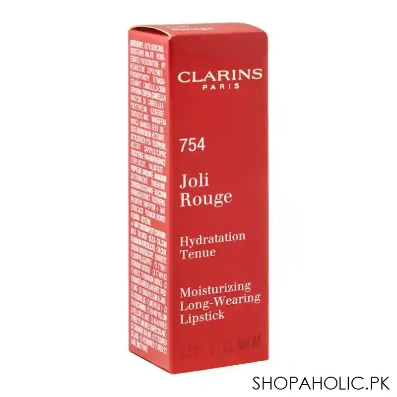 clarins paris joli rouge moisturizing long wearing lipstick, 754 deep red image3