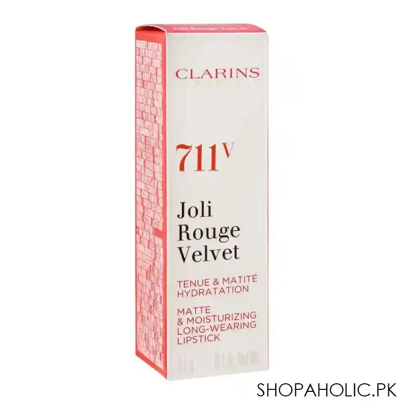 clarins paris joli rouge velvet matte & moisturizing long wearing lipstick, 711v papaya image3