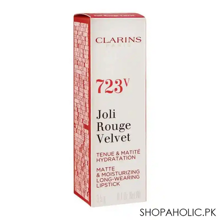 clarins paris joli rouge velvet matte & moisturizing long wearing lipstick, 723v raspberry image3