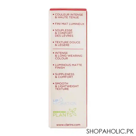 clarins paris joli rouge velvet matte & moisturizing long wearing lipstick, 723v raspberry image5