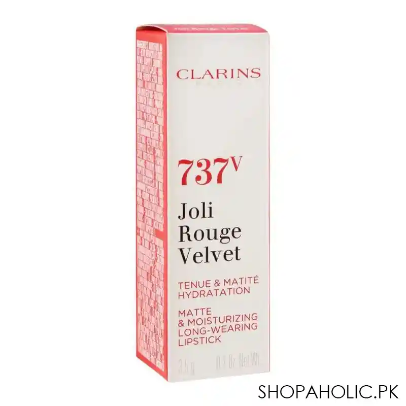 clarins paris joli rouge velvet matte & moisturizing long wearing lipstick, 737v spicy cinnamon image3