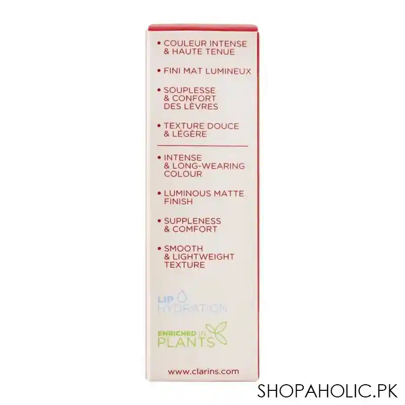 clarins paris joli rouge velvet matte & moisturizing long wearing lipstick, 738v royal plum image5