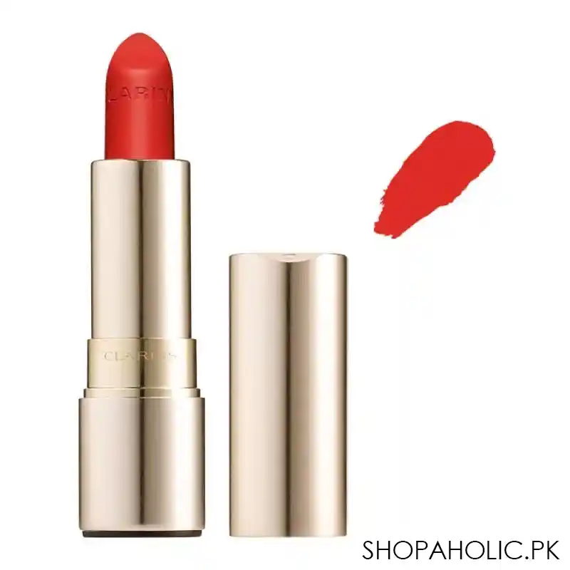 clarins paris joli rouge velvet matte & moisturizing long wearing lipstick, 741v red orange main image