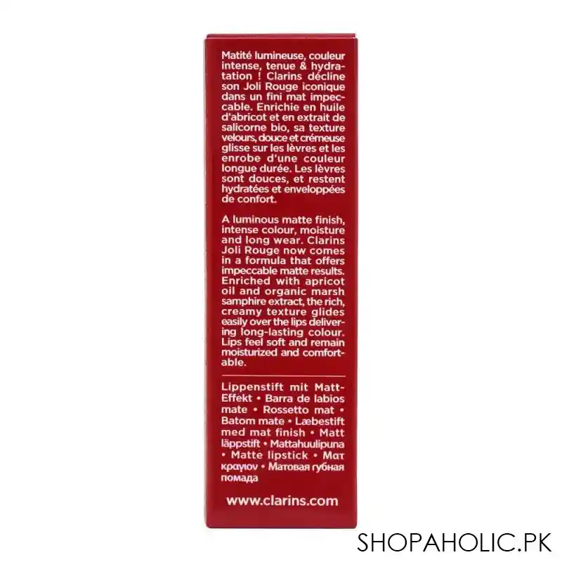 clarins paris joli rouge velvet matte & moisturizing long wearing lipstick, 744v plum image3