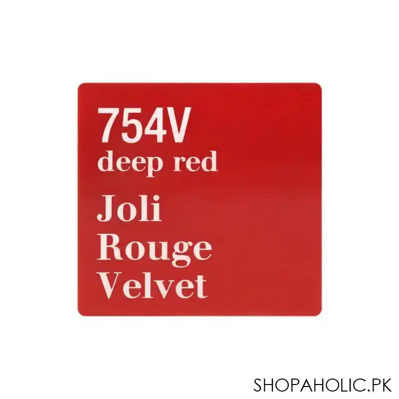 clarins paris joli rouge velvet matte & moisturizing long wearing lipstick, 754v deep red image5