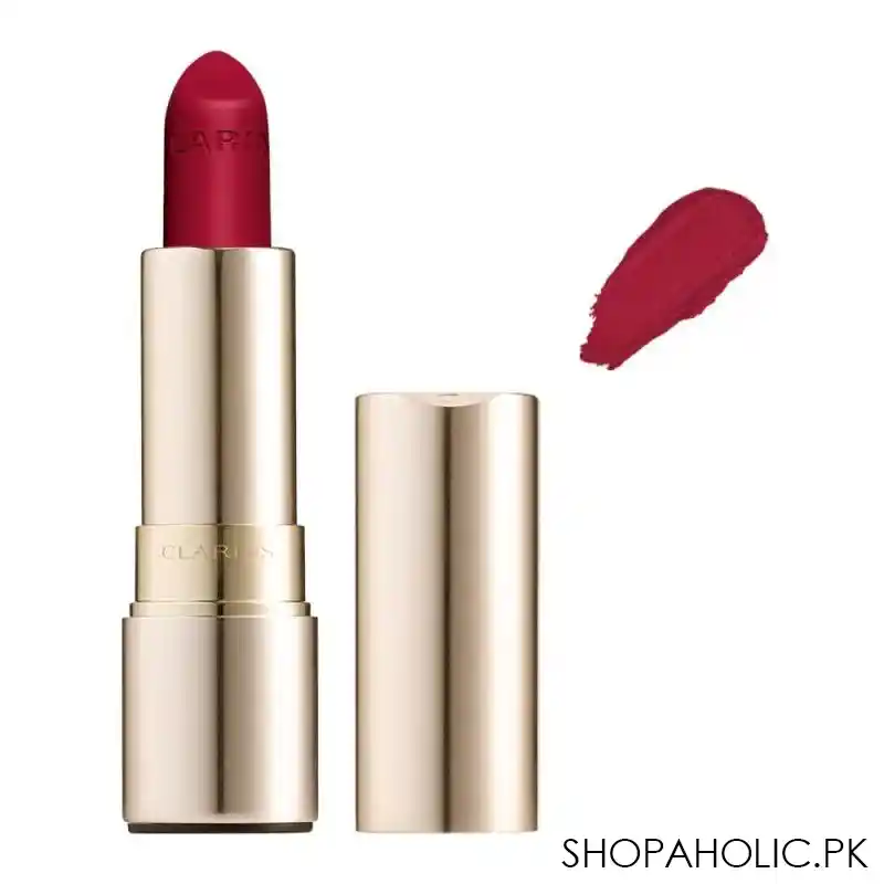 clarins paris joli rouge velvet matte & moisturizing long wearing lipstick, 754v deep red main image