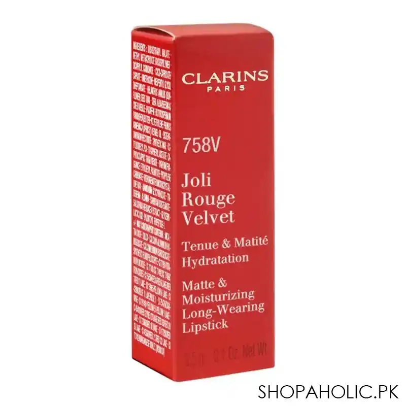 clarins paris joli rouge velvet matte & moisturizing long wearing lipstick, 758v sandy pink image3