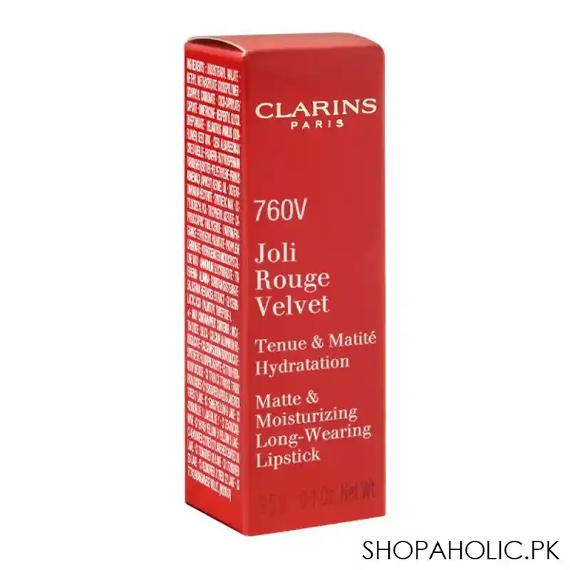 clarins paris joli rouge velvet matte & moisturizing long wearing lipstick, 760v pink cranberry image3