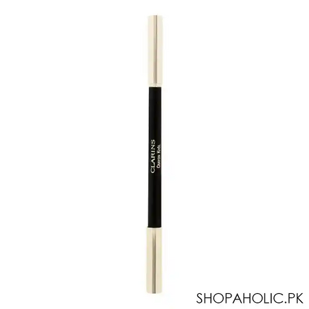 clarins paris long lasting khol eye pencil with brush & sharpener, 01 carbon black image2