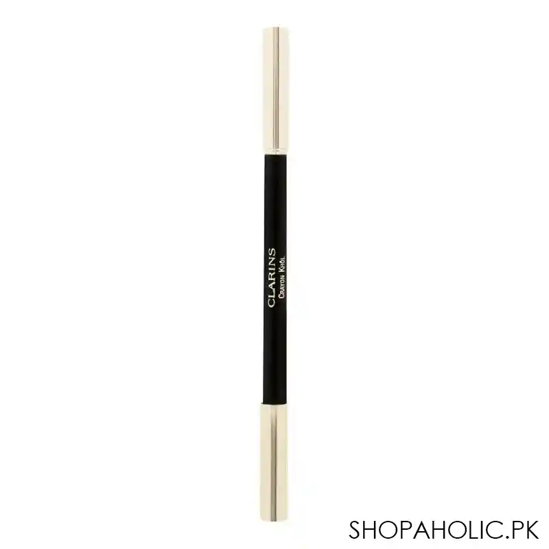 clarins paris long lasting khol eye pencil with brush & sharpener, 01 carbon black image2
