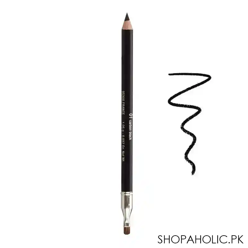clarins paris long lasting khol eye pencil with brush & sharpener, 01 carbon black main image