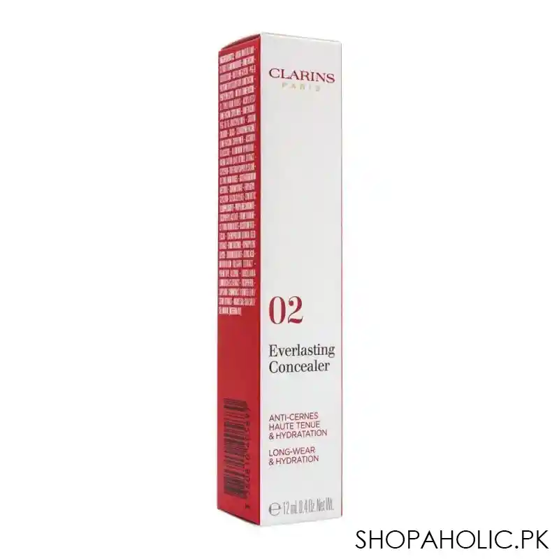 clarins paris long wear & hydration everlasting concealer, 02 light medium image2