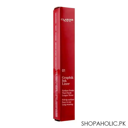 clarins paris long  wearing graphik ink eyeliner, 01 intense black image2