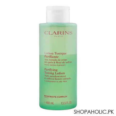 Clarins Paris Meadowsweet & Saffron Flower Purifying Toning Lotion Combination To Oily Skin, Combination To Oily Skin, 400ml - Main Image