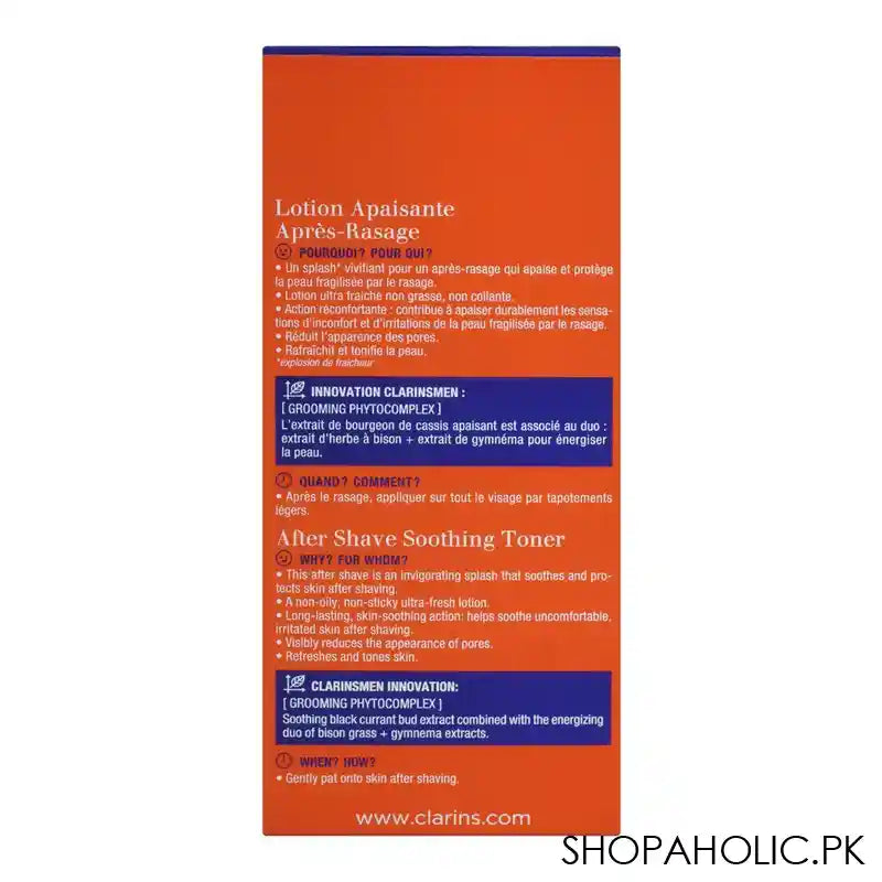 Clarins Paris Men After Shave Soothing Toner, Intense Freshness, 100ml - Image 3
