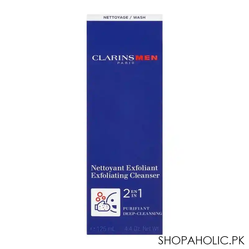 clarins paris men exfoliating 2 in 1 cleanser, purifant deep cleanser, 125ml image2