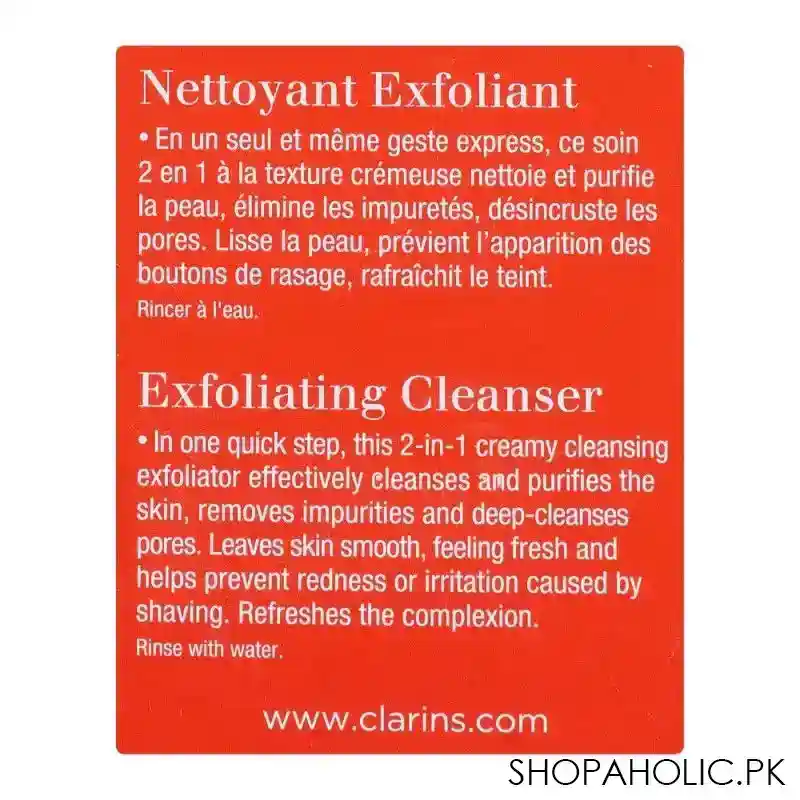 clarins paris men exfoliating 2 in 1 cleanser, purifant deep cleanser, 125ml image4