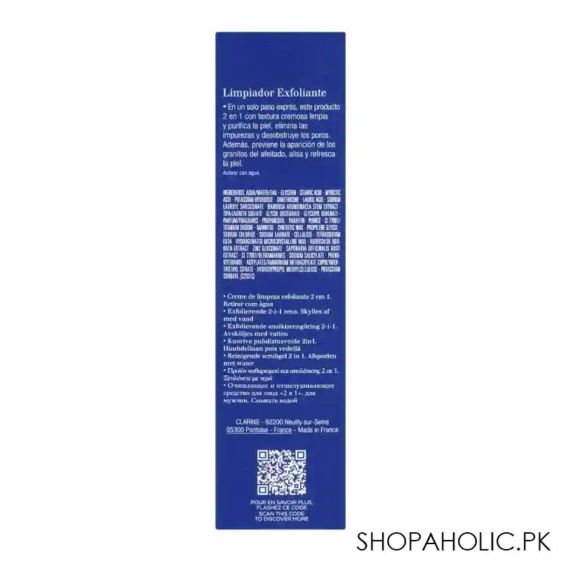 clarins paris men exfoliating 2 in 1 cleanser, purifant deep cleanser, 125ml image5