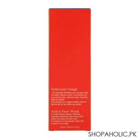 clarins paris men foaming gel active face wash, 125ml image2