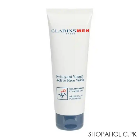 clarins paris men foaming gel active face wash, 125ml main image