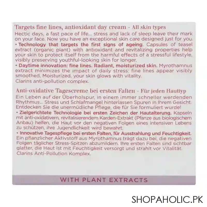 Clarins Paris Multi-Active Jour Anti Oxidant Day Cream, For All Skin Types, 50ml - Image 2