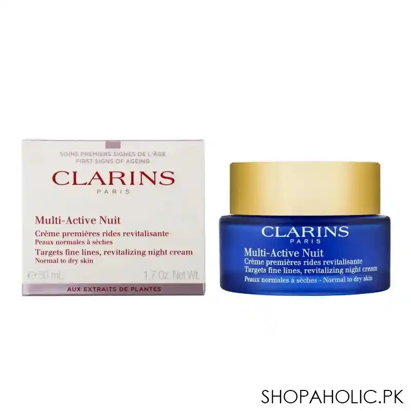 clarins paris multi active nuit revitalizing night cream, normal to dry skin, 50ml image2