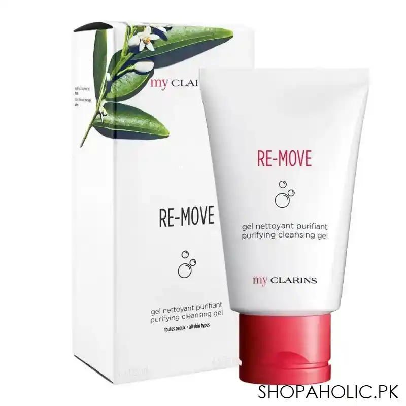 clarins paris my clarins re move purifying cleansing gel, for all skin types, 125ml main image