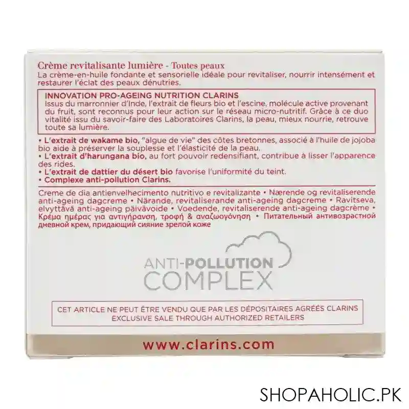clarins paris nutri lumiere jour nourishing revitalizing day cream, 50ml image3