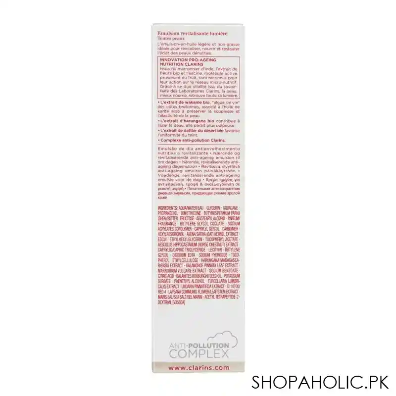clarins paris nutri lumiere jour nourishing, revitalizing day emulsion, 50ml image3