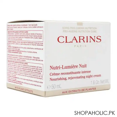 clarins paris nutri lumiere nuit nourishing, rejuvenating night cream, 50ml image2