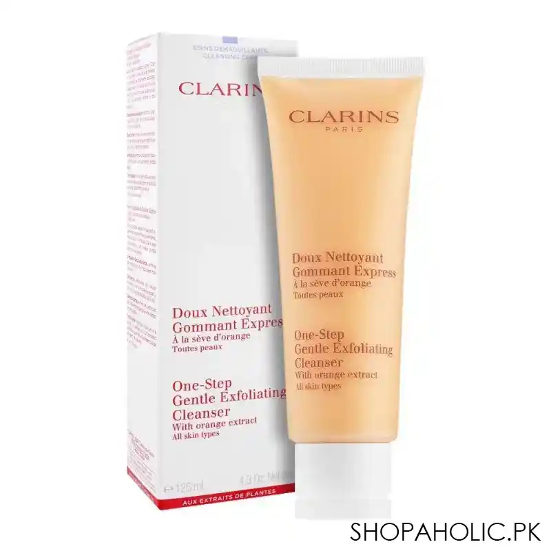 clarins paris one step gentle exfoliating cleanser, all skin types, 125ml main image
