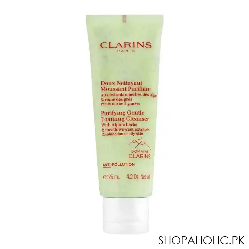 clarins paris purifying gentle anti pollution foaming cleanser, 125ml main image