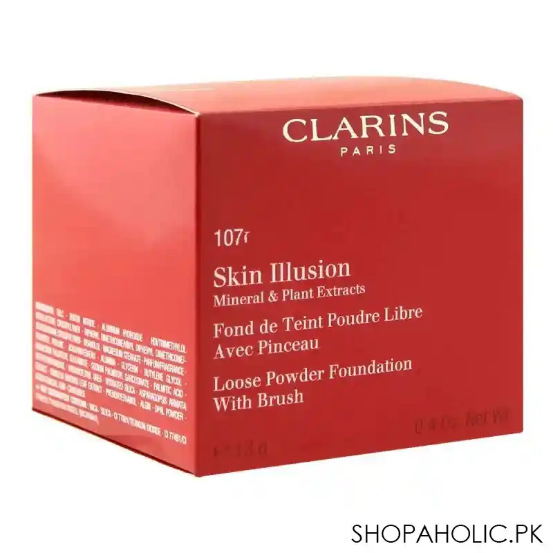 clarins paris skin illusion loose powder foundation, with brush, 107 beige image3