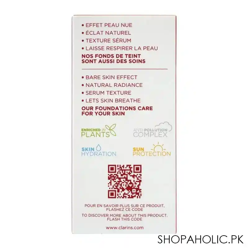 clarins paris skin illusion natural hydrating foundation, spf 15, 101 linen image3
