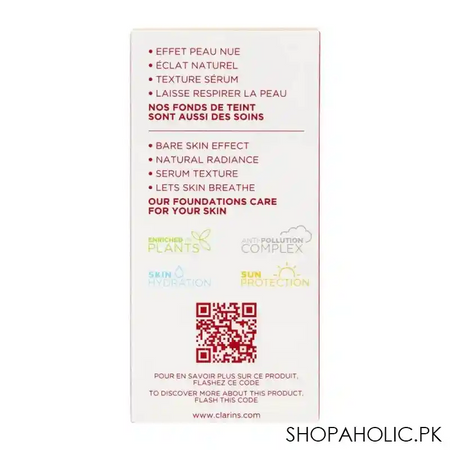 clarins paris skin illusion natural hydrating foundation, spf 15, 105 nude image3