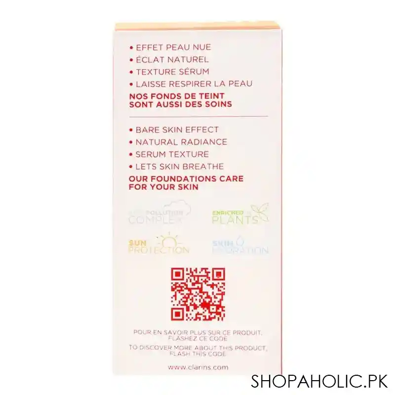 clarins paris skin illusion natural hydrating foundation, spf 15, 109 wheat image3