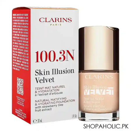 Clarins Paris Skin Illusion Velvet Natural Mattifying & Hydrating Foundation, 100.3N - Main Image