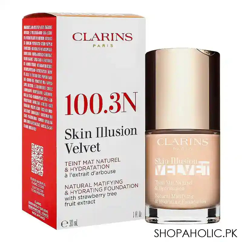 Clarins Paris Skin Illusion Velvet Natural Mattifying & Hydrating Foundation, 100.3N - Main Image