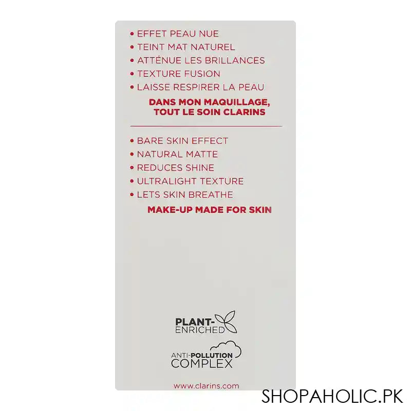 Clarins Paris Skin Illusion Velvet Natural Mattifying & Hydrating Foundation, 102.5C - Image 3