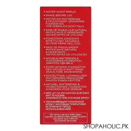 Clarins Paris Skin Illusion Velvet Natural Mattifying & Hydrating Foundation, 102.5C - Image 4