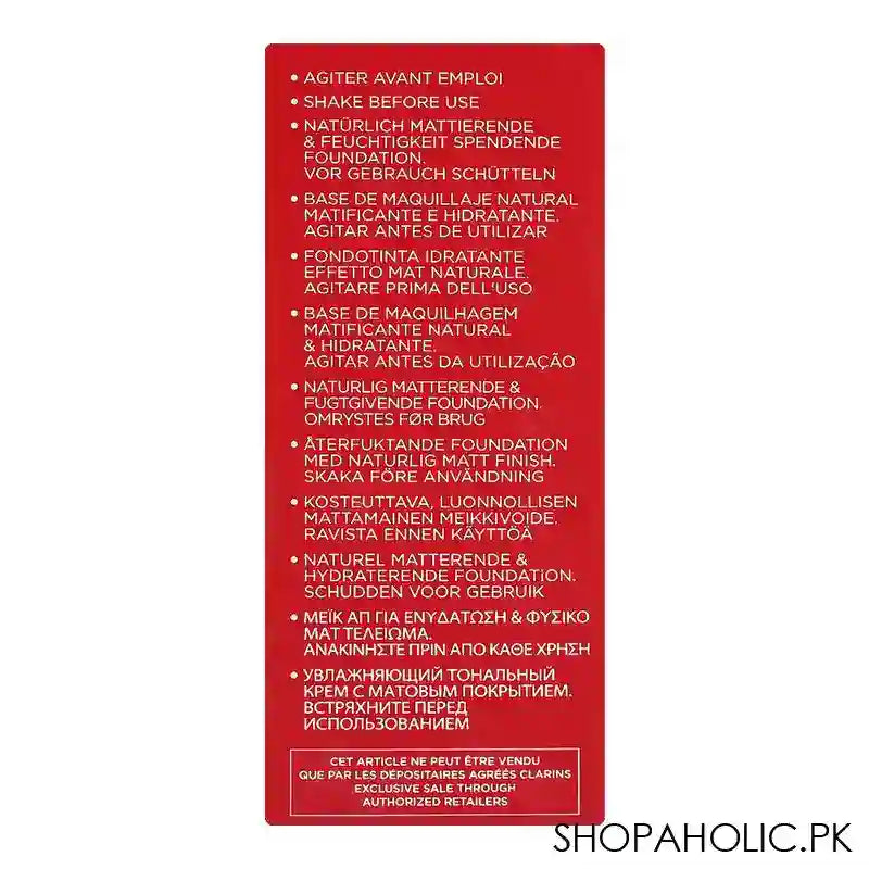 Clarins Paris Skin Illusion Velvet Natural Mattifying & Hydrating Foundation, 102.5C - Image 4
