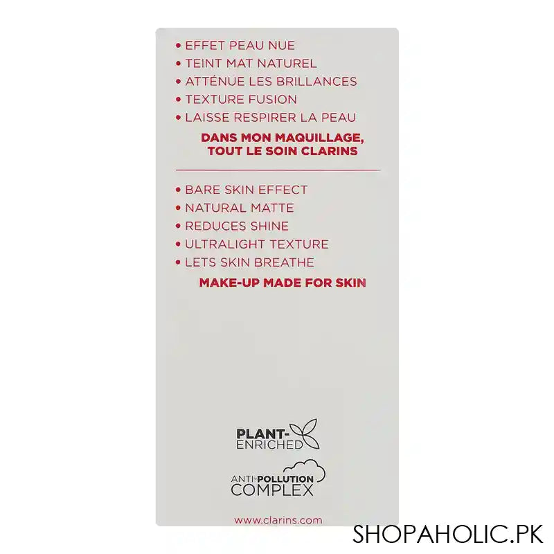 Clarins Paris Skin Illusion Velvet Natural Mattifying & Hydrating Foundation, 105N - Image 4