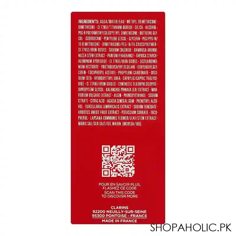 Clarins Paris Skin Illusion Velvet Natural Mattifying & Hydrating Foundation, 105N - Image 6