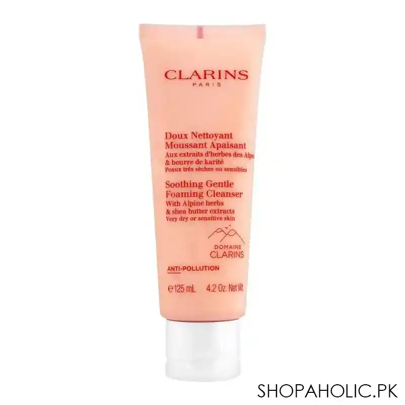clarins paris soothing gentle foaming cleanser, 125ml main image