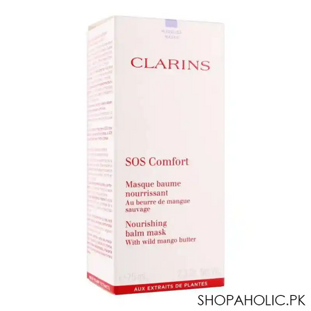 clarins paris sos comfort nourishing balm face mask, with wild mango butter, 75ml image2
