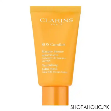 clarins paris sos comfort nourishing balm face mask, with wild mango butter, 75ml main image